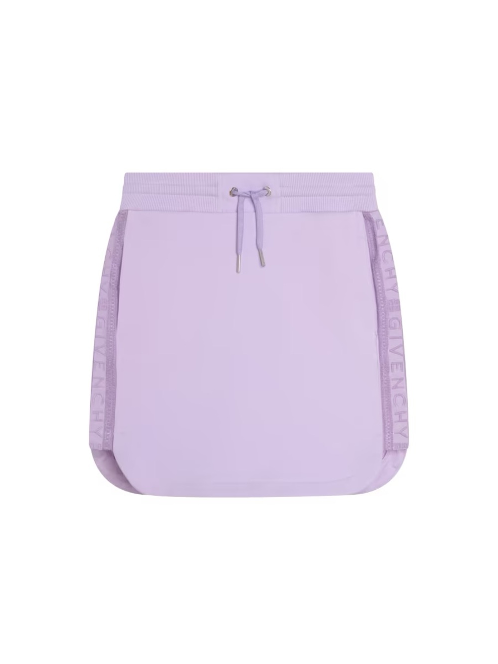 Givenchy Lilac Logo-Trim Drawstring Mini Skirt